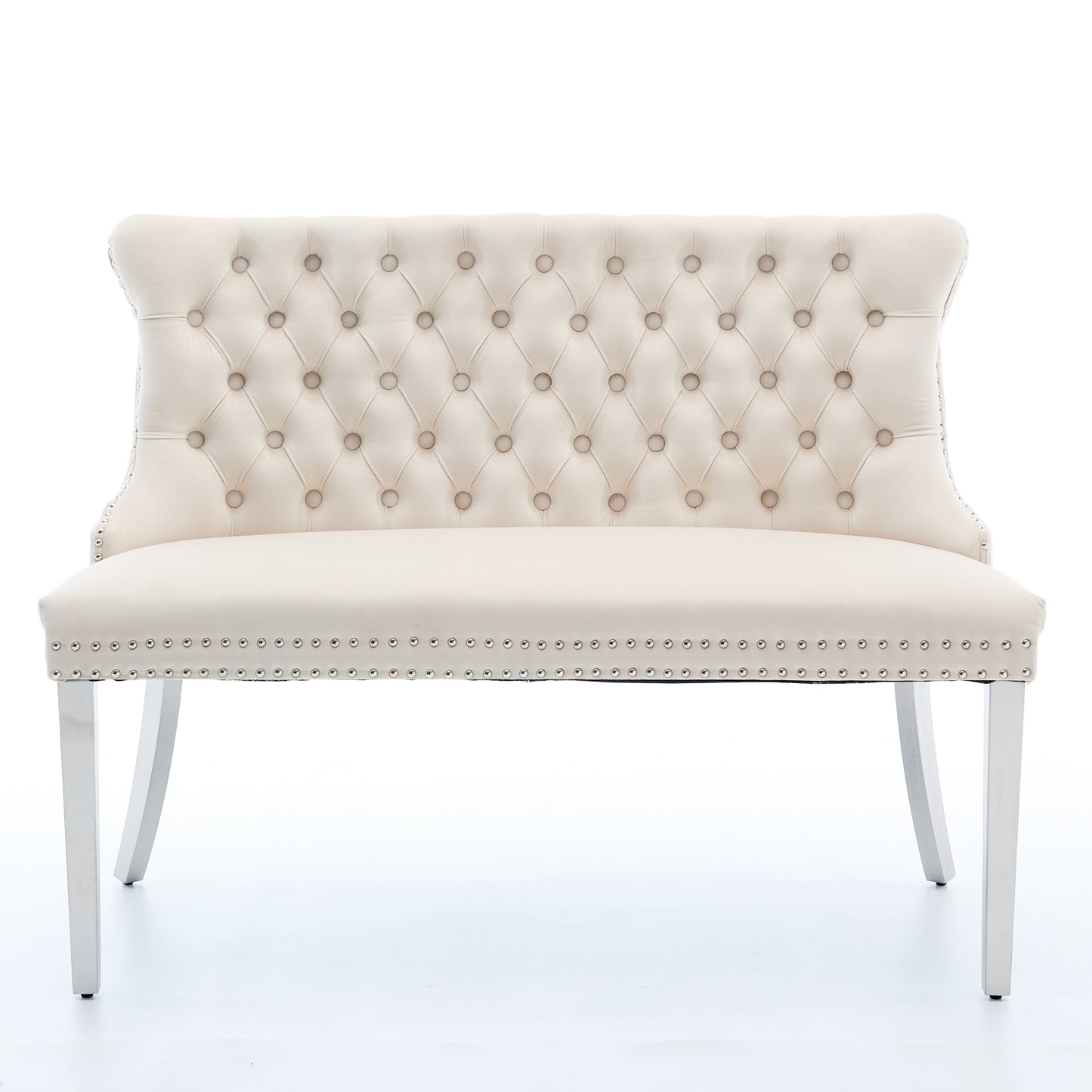 Velvet Double Dining Loveseat Bench, Kitchen & Seating, 2-Seat Tufted