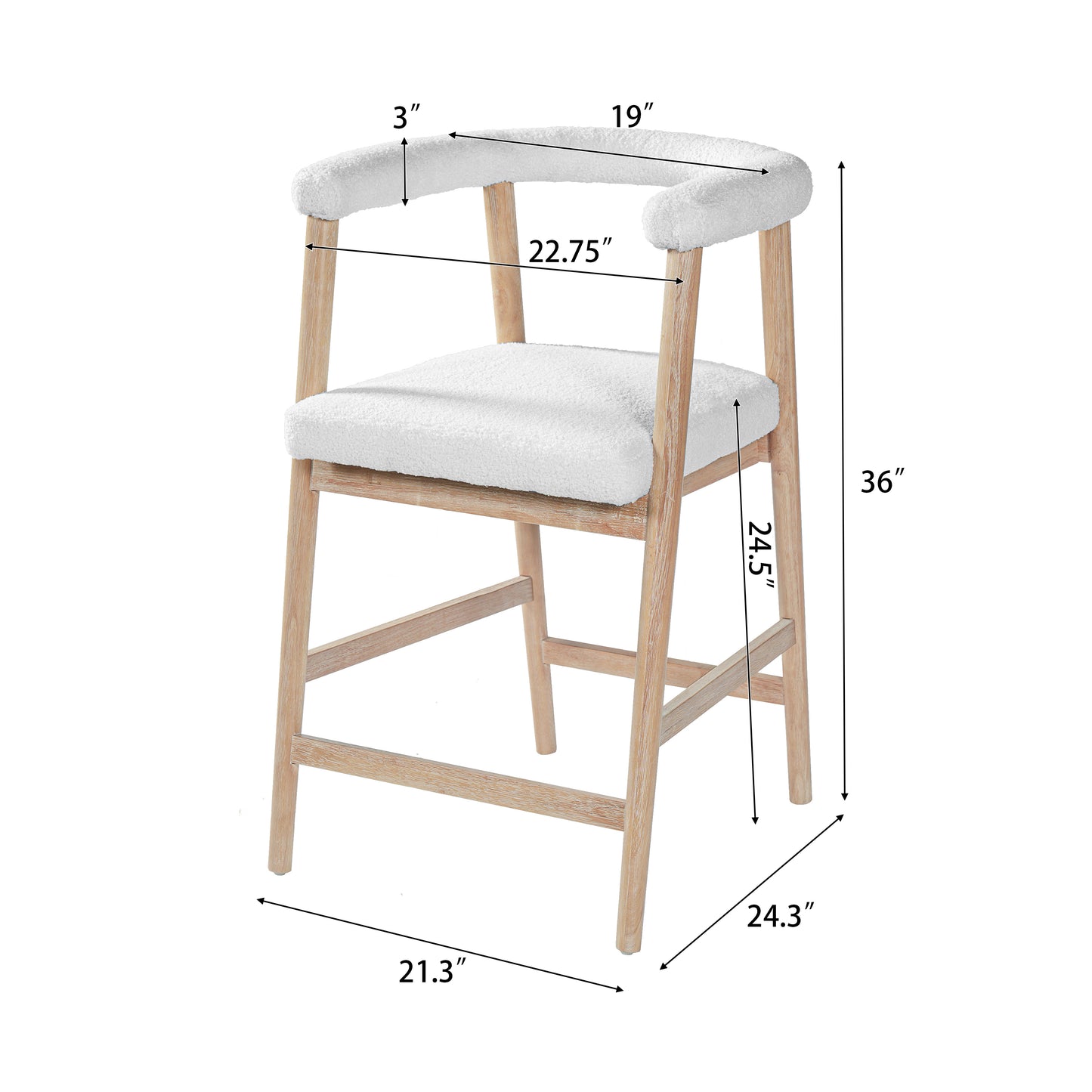 25 Seat Height Bar Stools With Back, Comfortable Counter For Kitchen