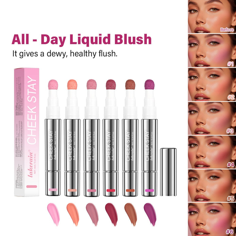 Multifunctional Liquid Blush Stick Set - 6 Color Variations for Natural Glow