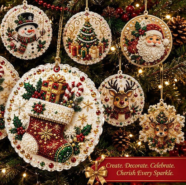 DIY Christmas Decorations Set - Festive Holiday Home Decor, 6pcs