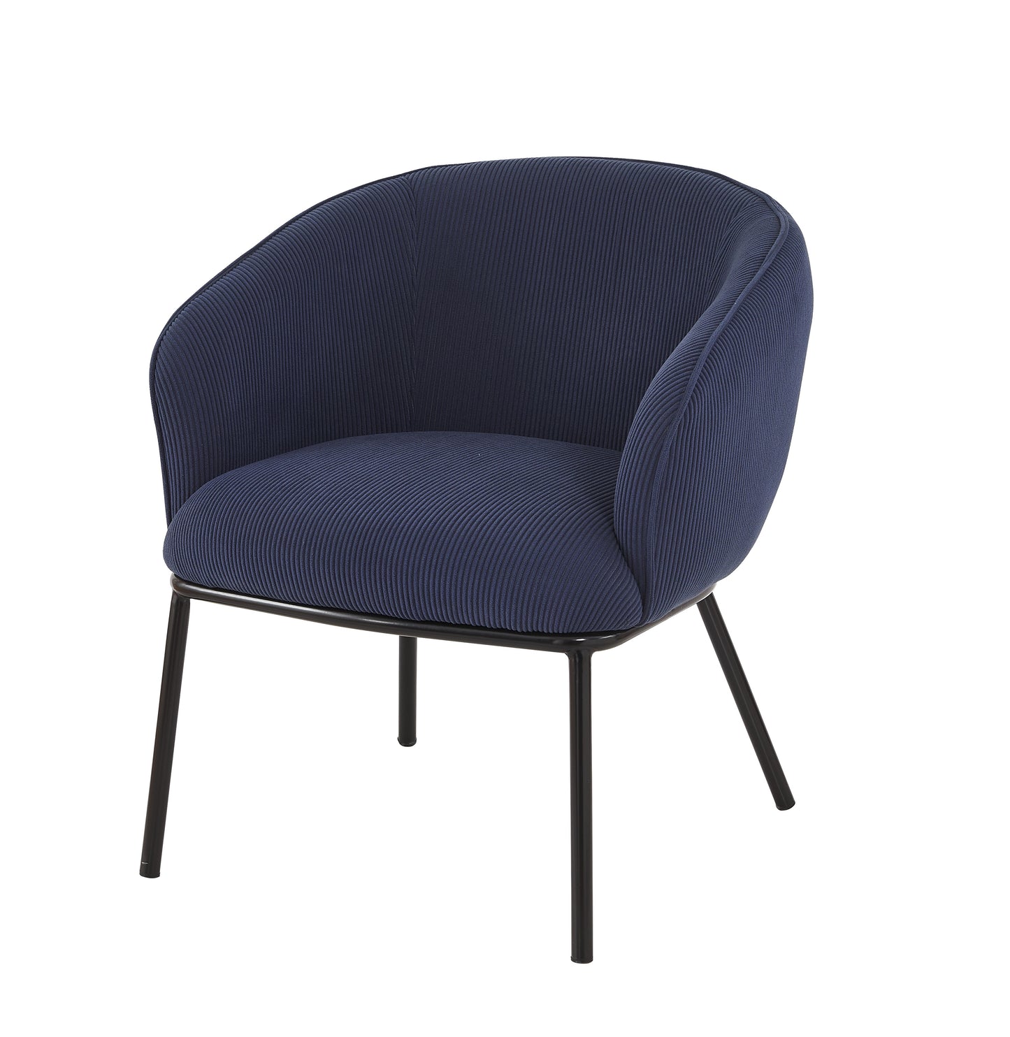 Modern Corduroy Accent Chair, Upholstered Armchair With Metal Legs,