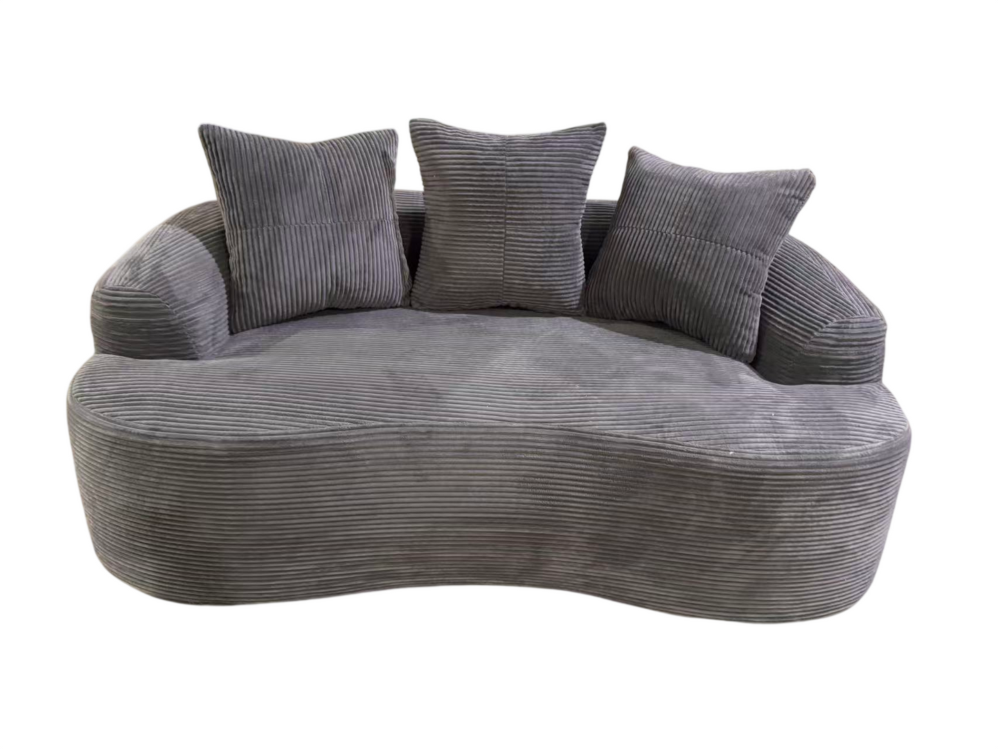 65.35 Curved Loveseat Sofa With Pocket Spring Cushions For Soft