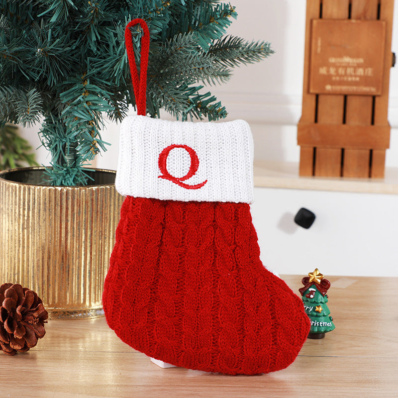 Christmas Stockings Decorative Wool Knitted Socks - Creative Tree Pendant