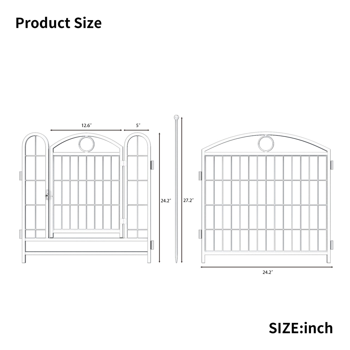 Indoor/Outdoor 24 Inch Dog Playpen - Heavy Duty Metal Pet Fence with Doors