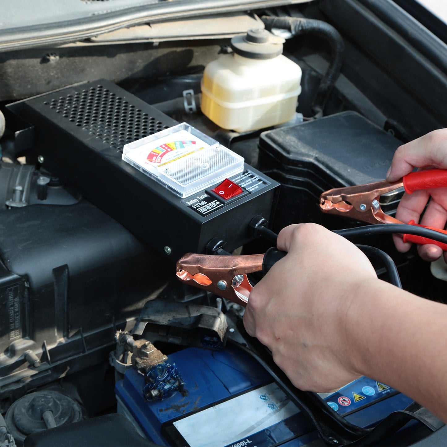 Battery Load Tester 6-12V Automotive Battery Tester with Copper Clips and Handle