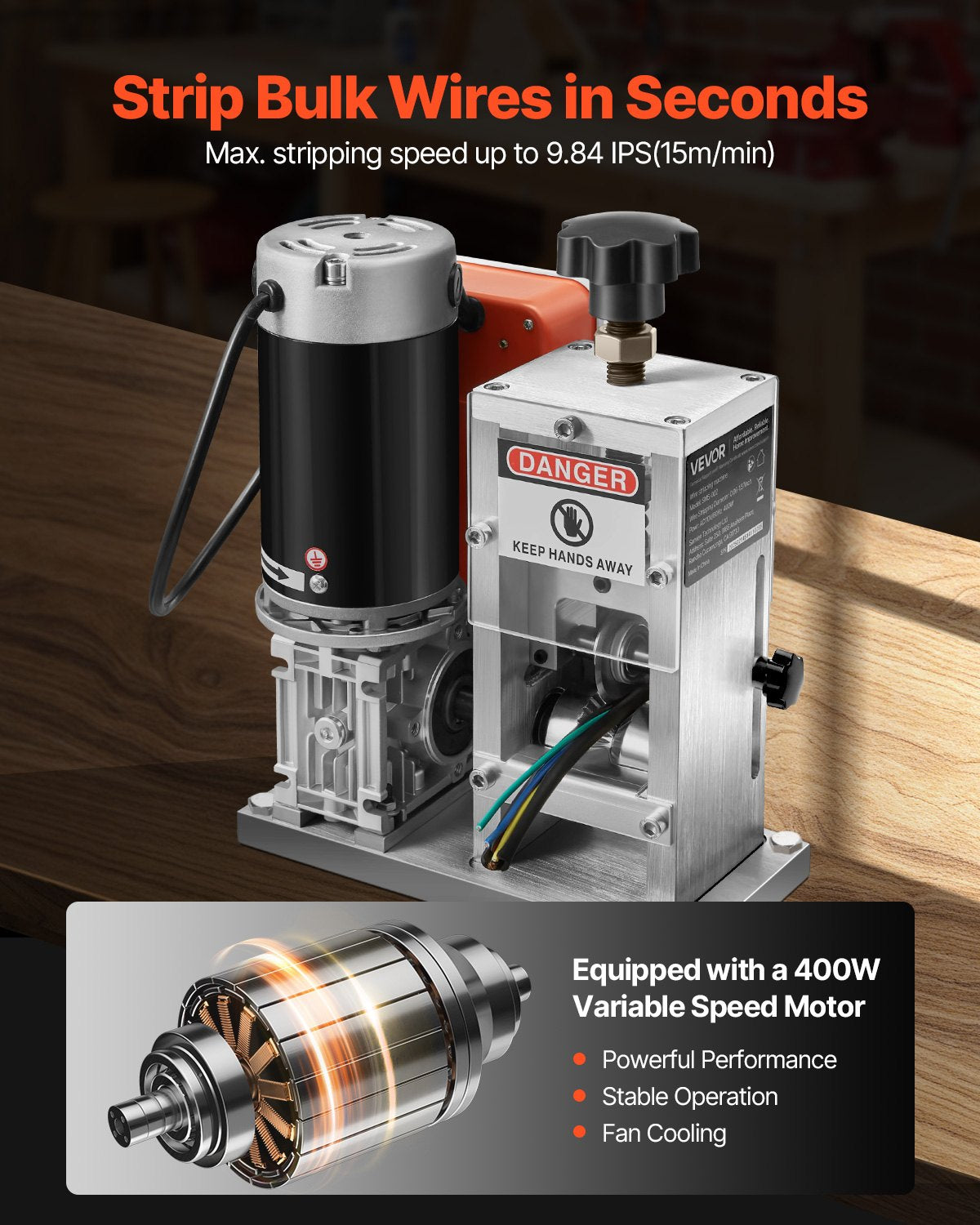 Electric Wire Stripper Machine 0.06-1.57 In 400W Automatic Cable Removal