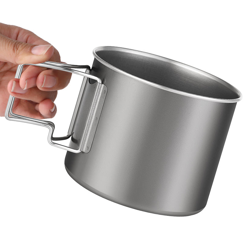 800ml Pure Titanium Camping Cup - Lightweight & Foldable