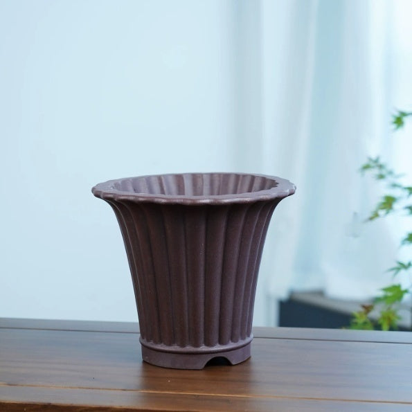 Purple Sand Flower Pot for Home Garden & Office Decor Handmade Zisha Style