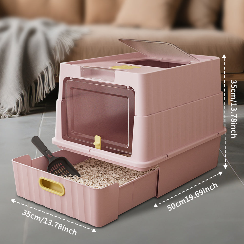 Drawer Cat Litter Box - Self Pickup Pet Furniture for Cats