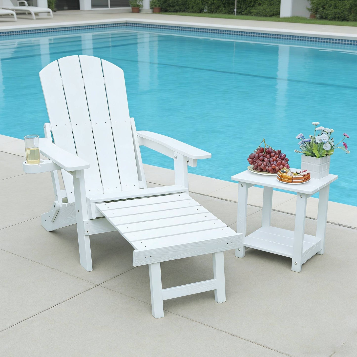 Outdoor Adjustable Lounge Chair With Cup HolderFor Patio Relaxation &
