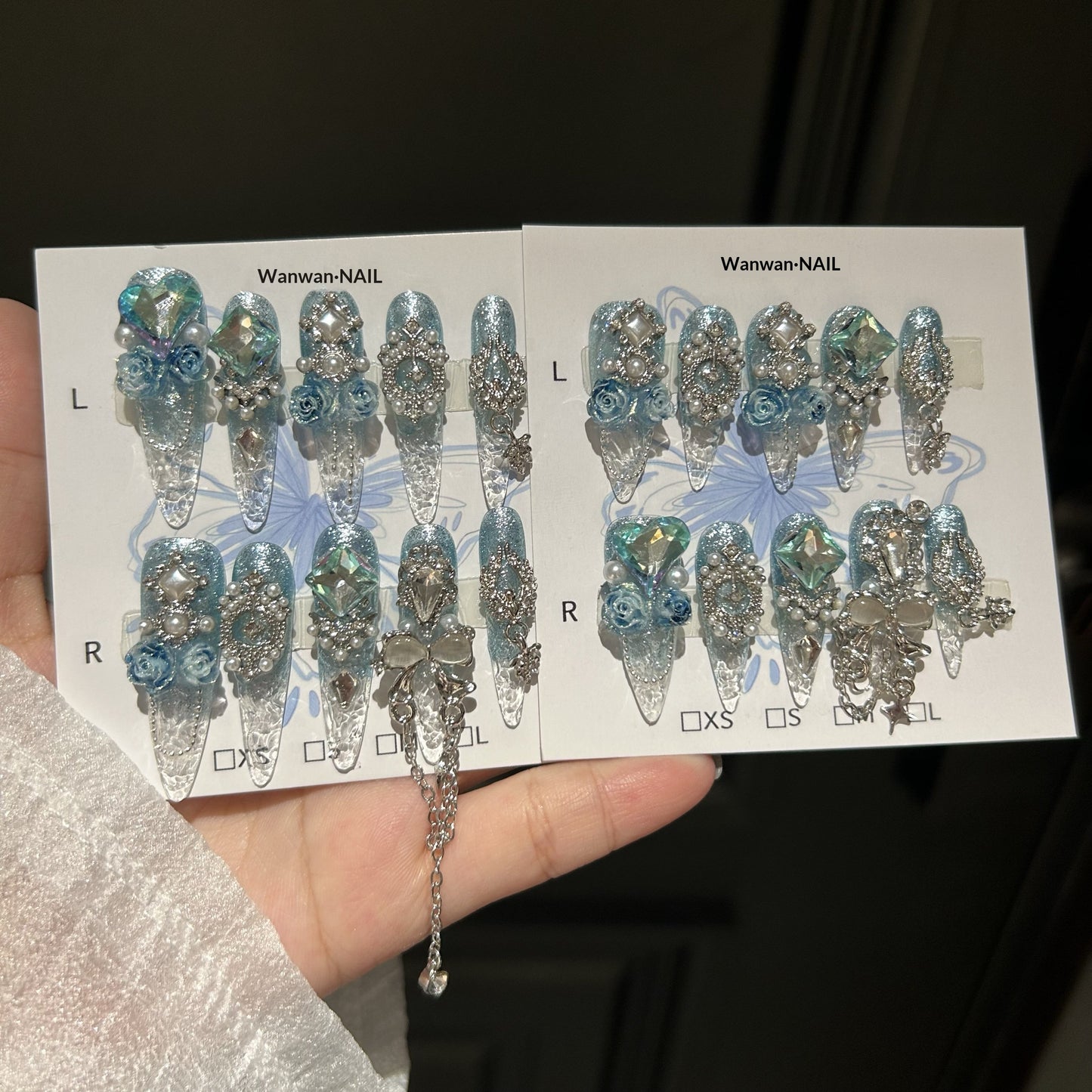 Glass Nail Tips Shattered Ice Design for Nail Art - Princess Series