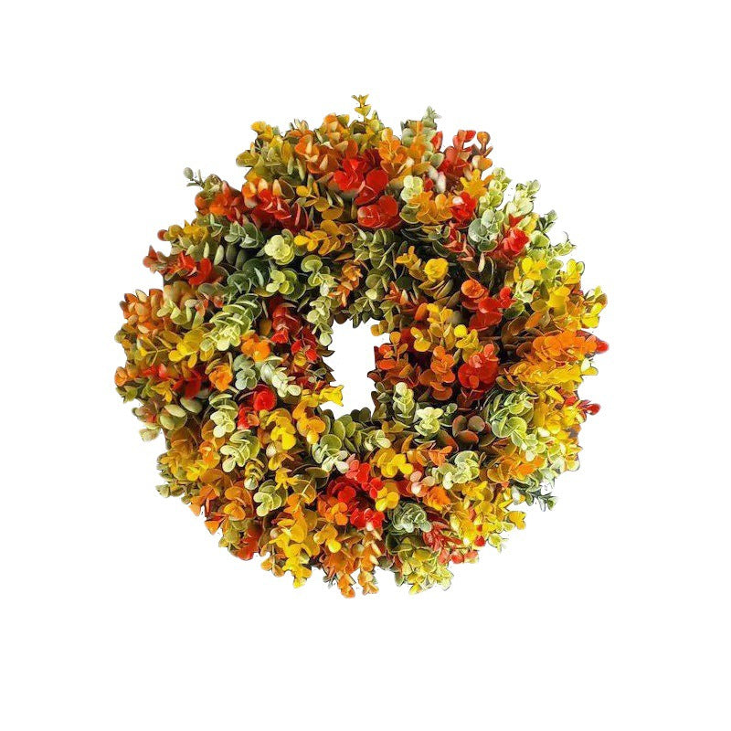 Eucalyptus Garland Spring Autumn Decor with Faux Flowers - 35cm & 45cm