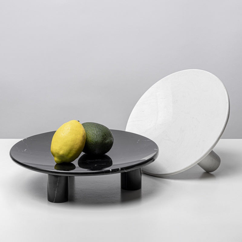 Minimalist Marble Fruit Bowl - Modern High-Foot Kitchen Decor