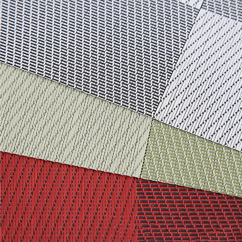 Double-Sided PVC Plaid Placemat Set - Woven Insulation Tableware Mat for Hotel & Restaurant