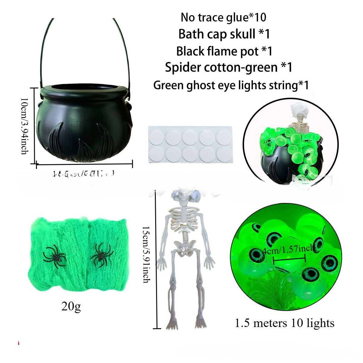 Halloween Evil Bubble Skull Pot Decoration - Festive Garden & Party Decor