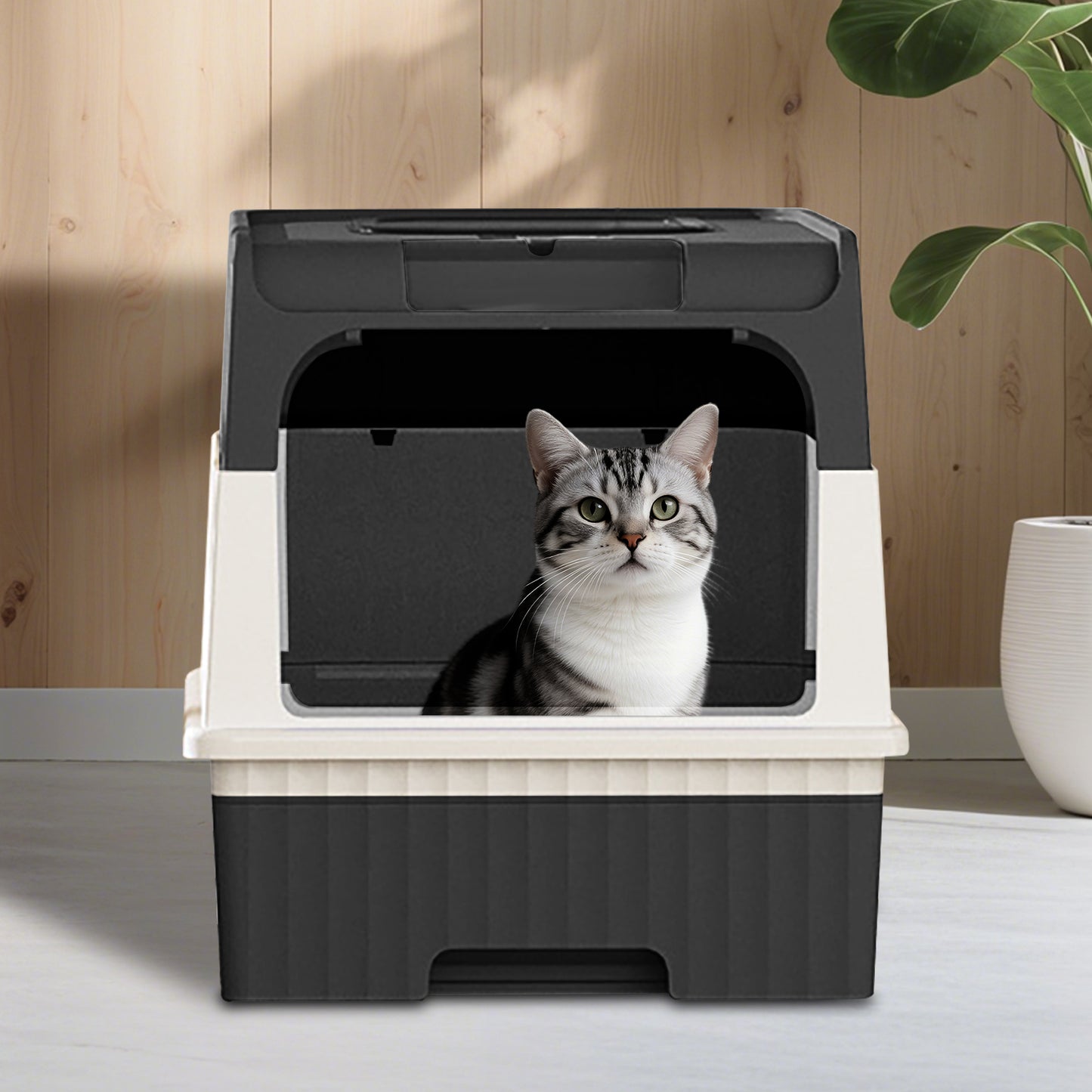 Self Pickup Cat Litter Box with Magic Cube Design - Multiple Colors Available