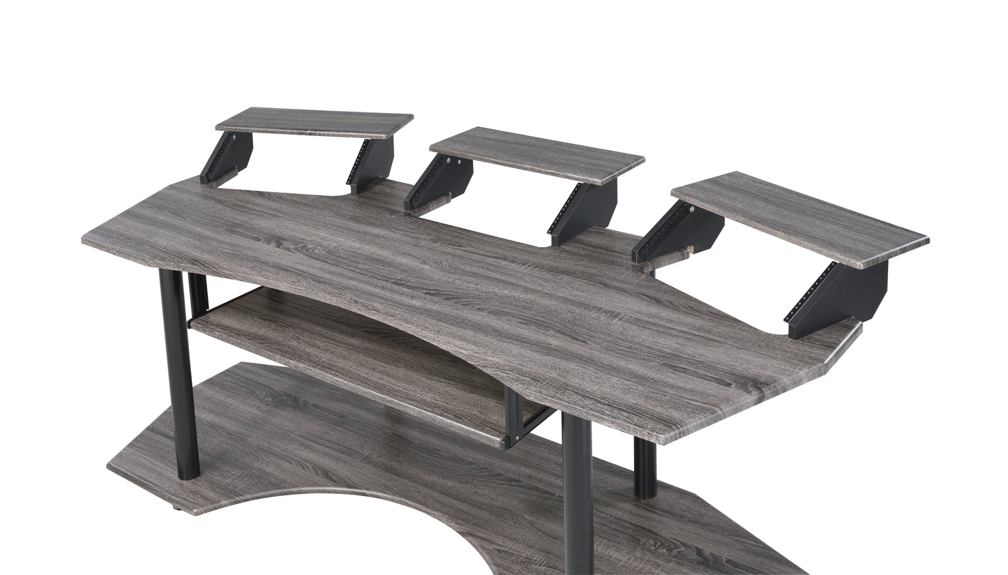 83" Eleazar Music Recording Studio Desk - Dark Oak Finish