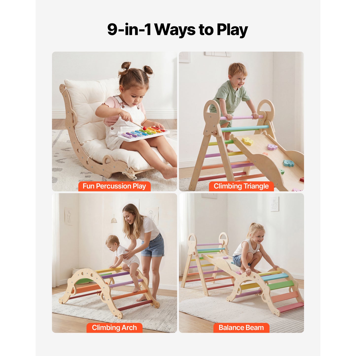 Baby Climbing Toy Set with Musical Xylophone and Ramp - 9-in-1 Indoor Toddler Play Equipment