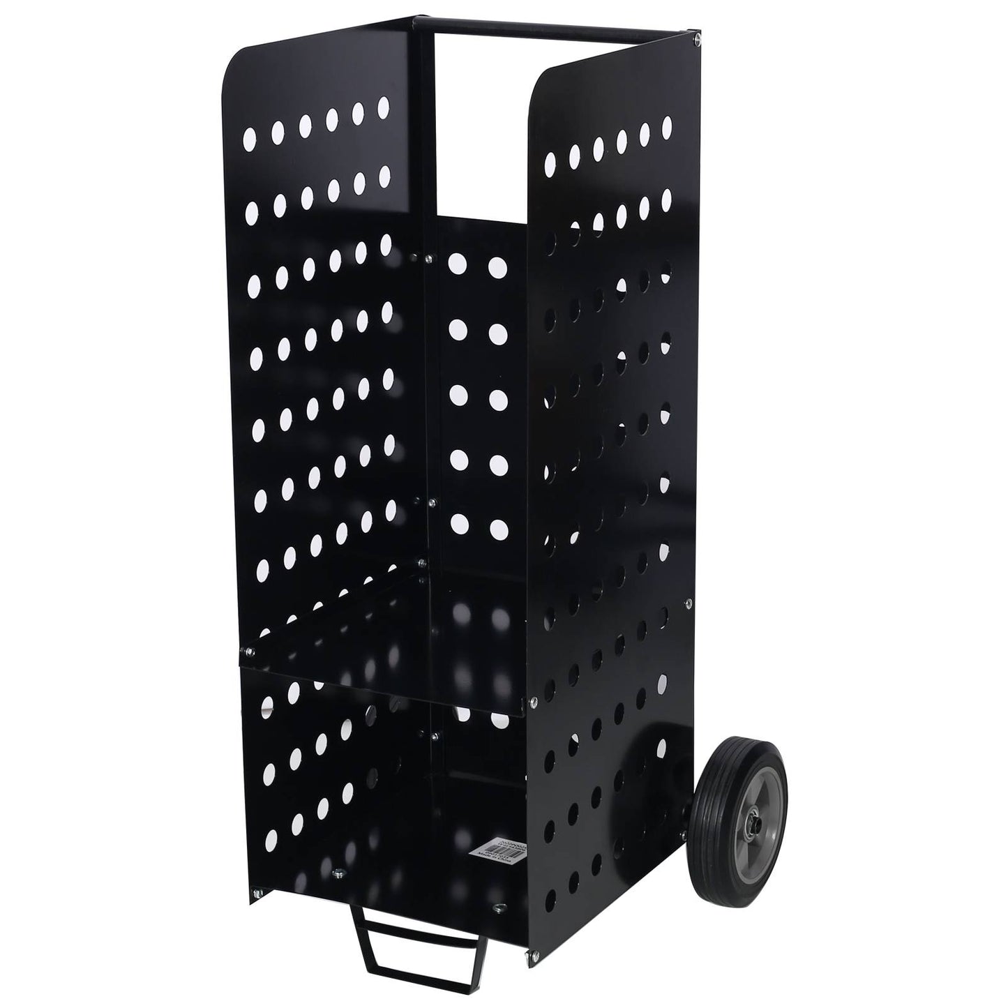 Firewood Cart with Rubber Wheels - Outdoor Log Rolling Carrier Black