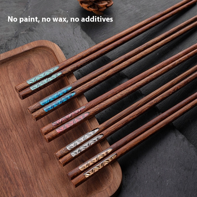 Retro Wooden Chopsticks - Colorful Kitchen Tableware, 25cm