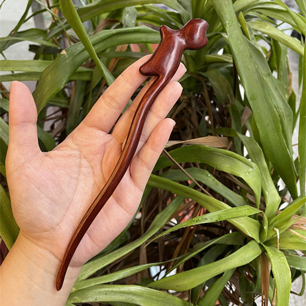 Ebony Antique Carved Hairpin