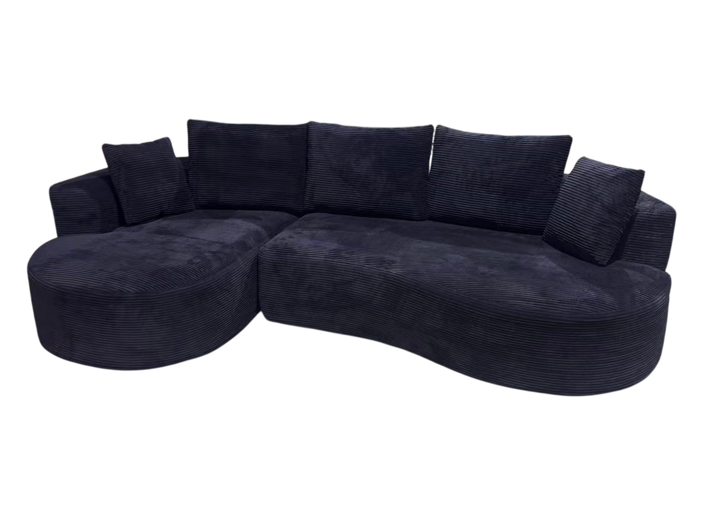 Curved Modular Sectional Couch 2 Piece Set With Pillows, Minimalist