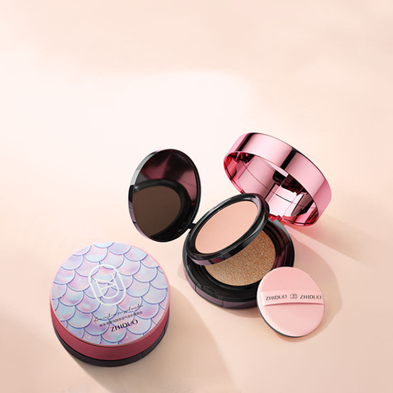 Double Layer Cushion Foundation Concealer Skin Care Makeup - Natural & White