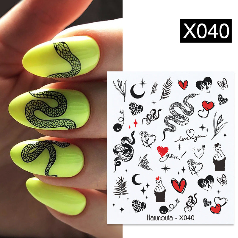 Nail Art Butterfly Sticker Flower Leaf Decal Kit - Assorted Formats
