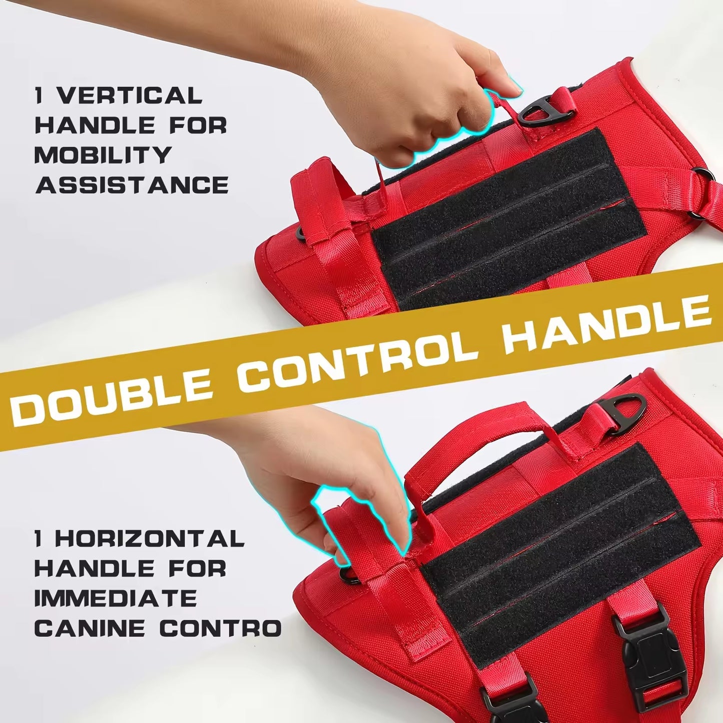 Adjustable No-Pull Dog Harness Vest - Reflective, Durable Nylon Service Dog Gear