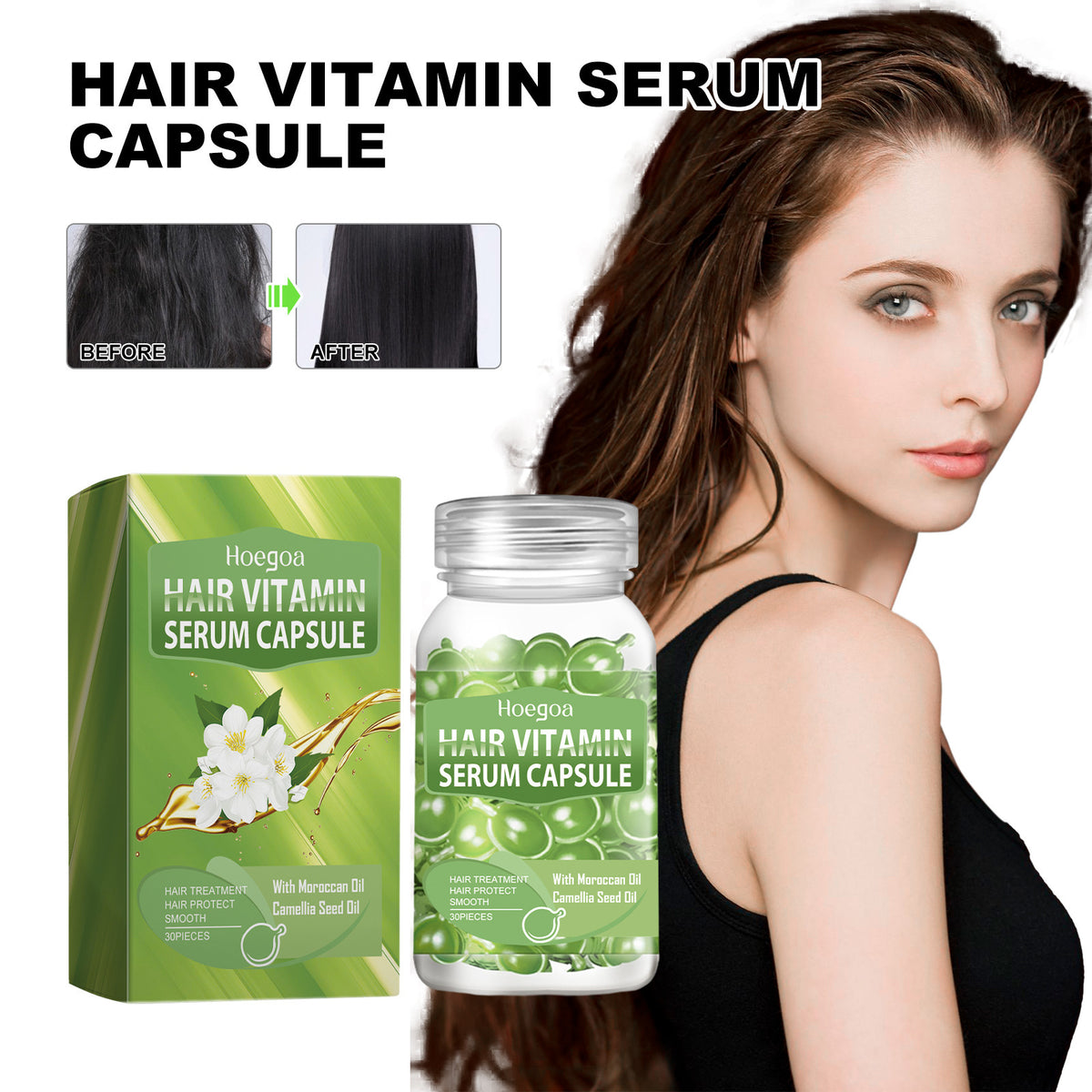 Hair Care Essential Oil Capsules - 30pcs Moisturizing