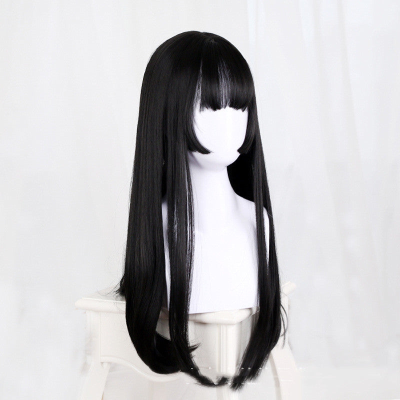 Long Straight Synthetic Wig with Bangs