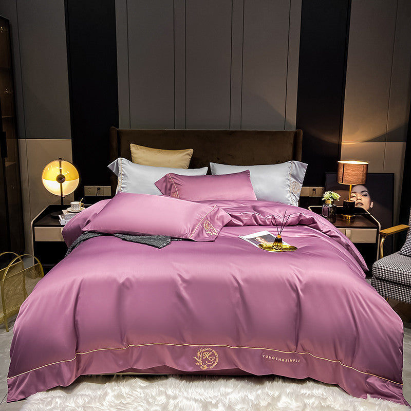 Home Washed Silk Bedding Set Four Piece Quilt Cover Bed Sheets Pillowcases