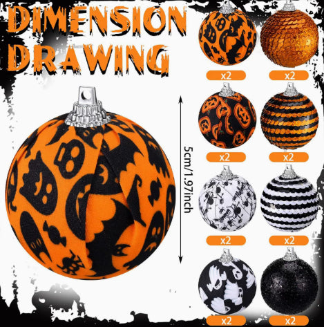Halloween Tree Decorations Set - Pumpkins Ghosts Bats Spiders for Holiday Parties