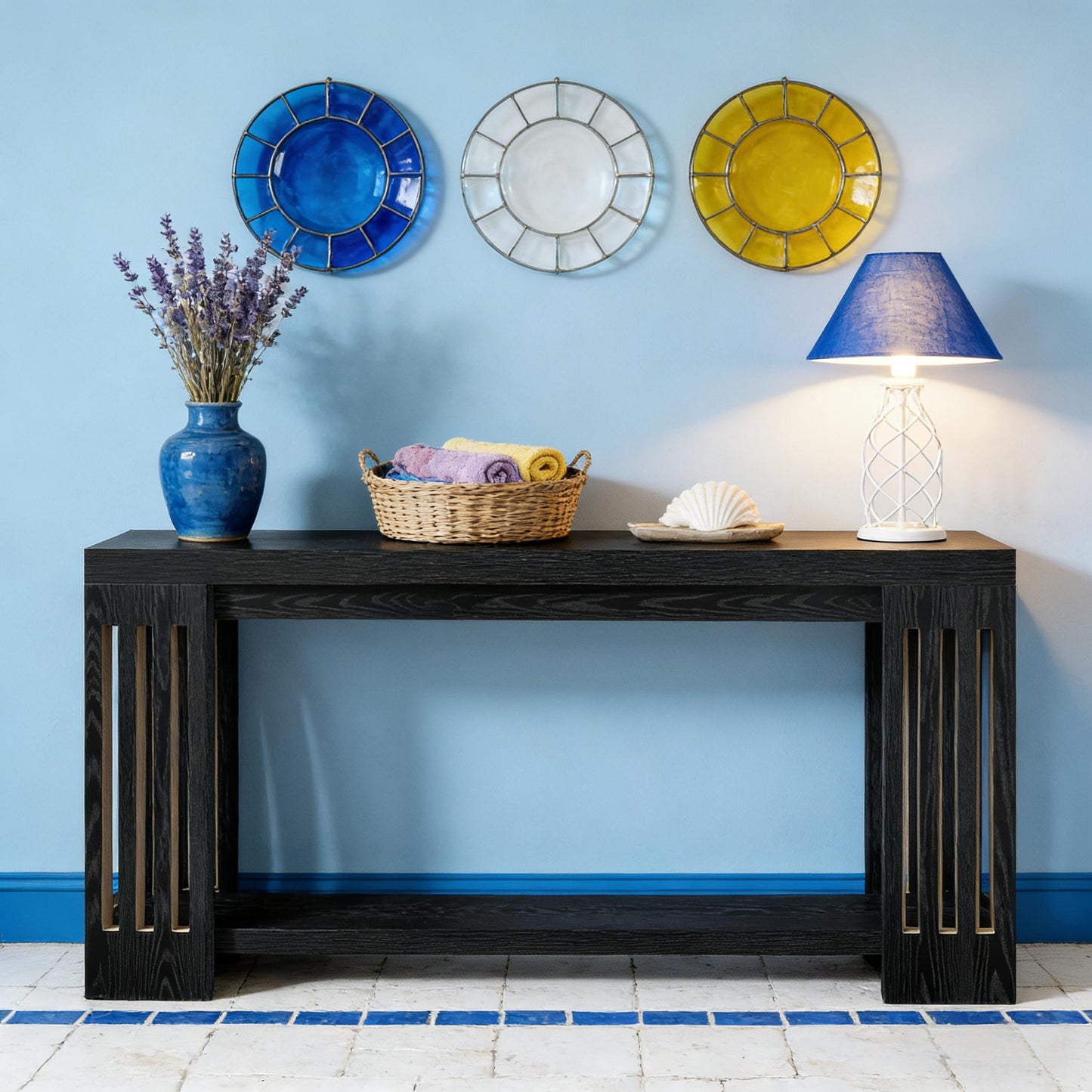 Console Table - 2-Tier Sofa Table with Farmhouse Design