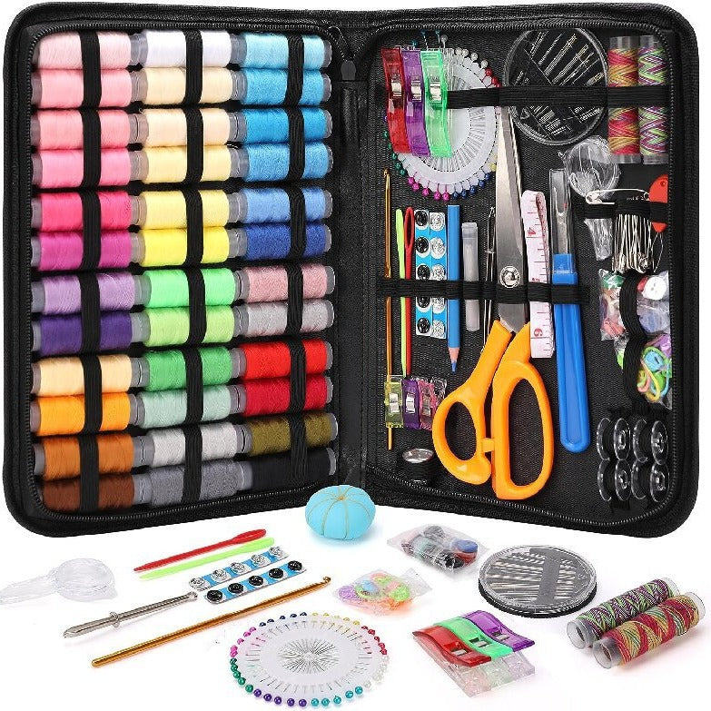 Colorful Thread Sewing Kit with Storage Bag 205PCS Set for Crafts & Repairs