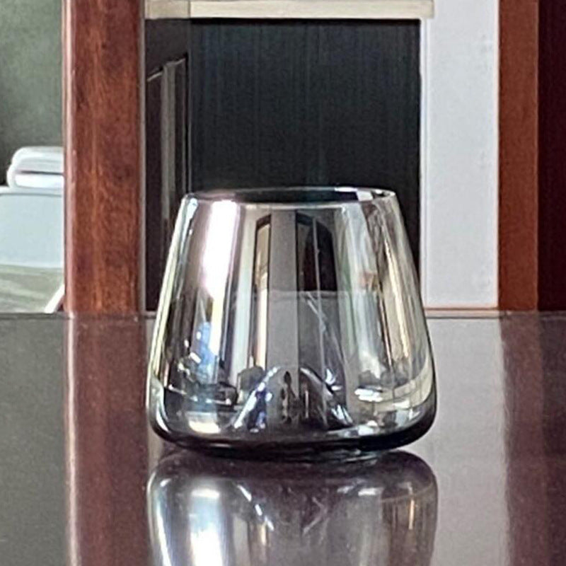 Crystal Glass Wine Cup with Concave Base - Stemless, Hand-Blown, Ideal for Bars & Hotels