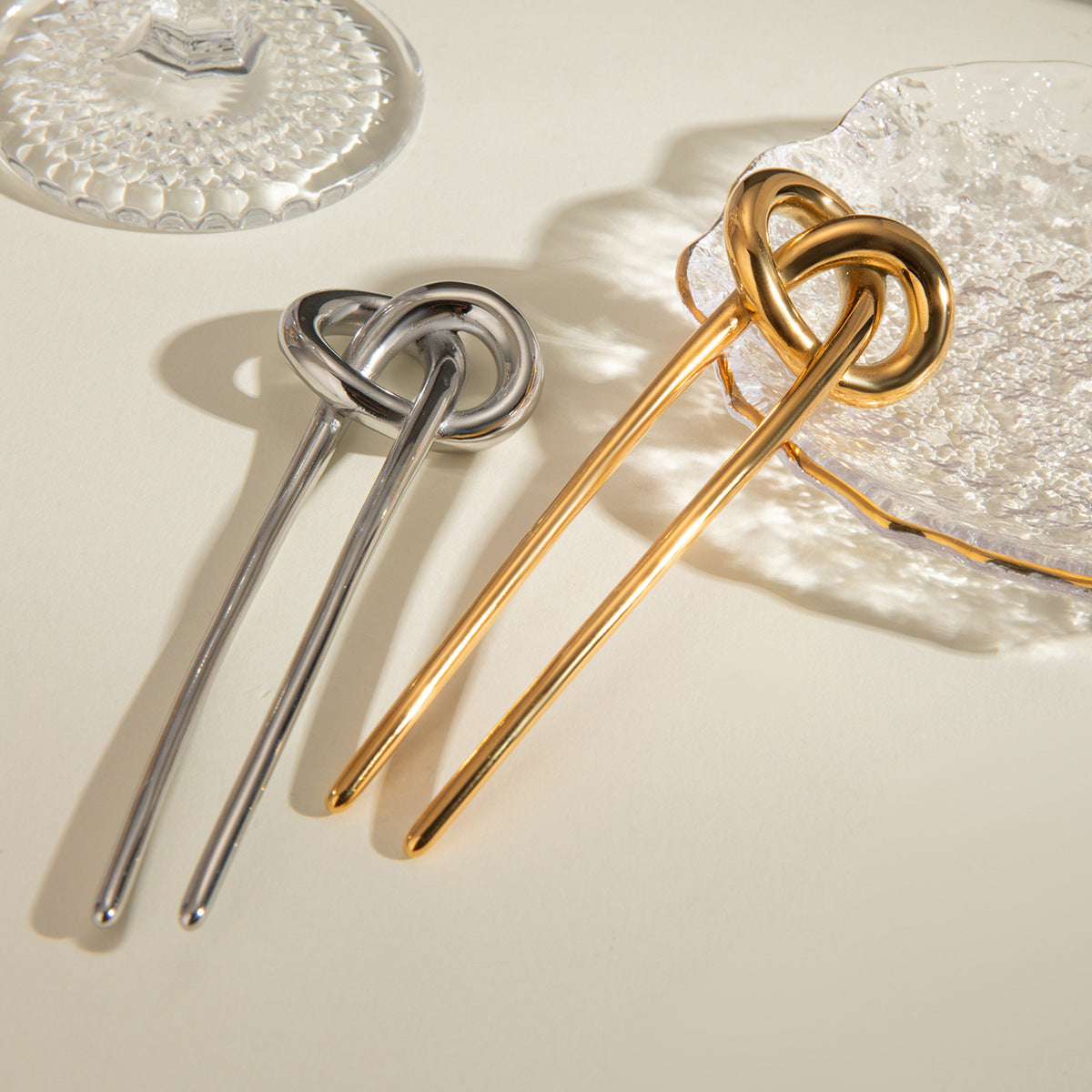 Geometric Stainless Steel Hairpin - Gold Elegance