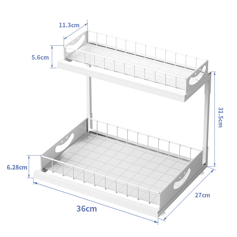Pull-Out Spice Rack Storage Shelf for Kitchen Cabinets, Modern Minimalist Design