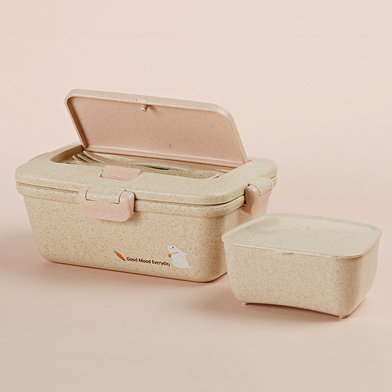 Japanese Bento Sushi Box with Cutlery Set - Multiple Colors