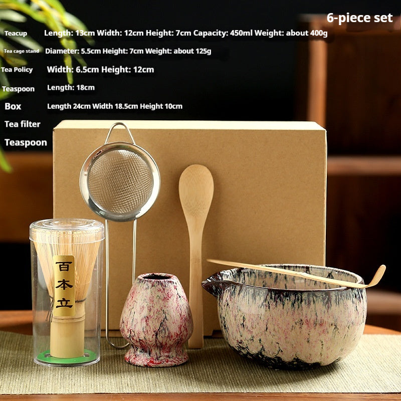 Japanese Matcha Tea Set with Brush Tool Gift Box - Multiple Colors