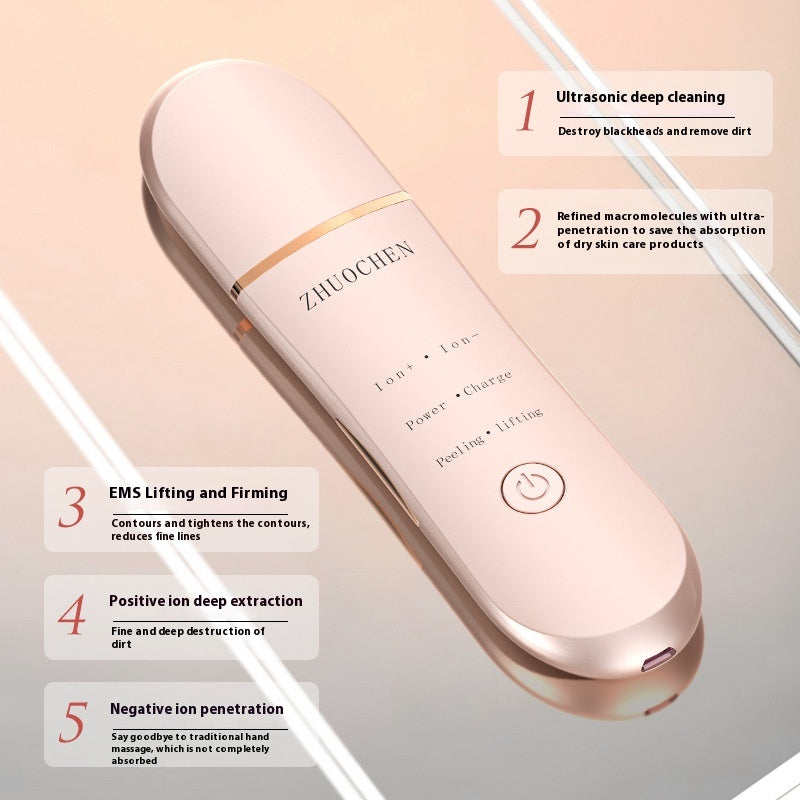 Ultrasonic Skin Cleansing Device for Blackhead & Pore Removal - White