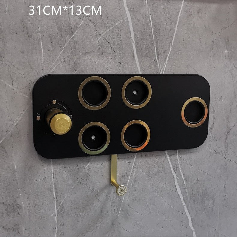 Hole-Free Hair Dryer Rack - Bathroom Wall Mount Storage Organizer