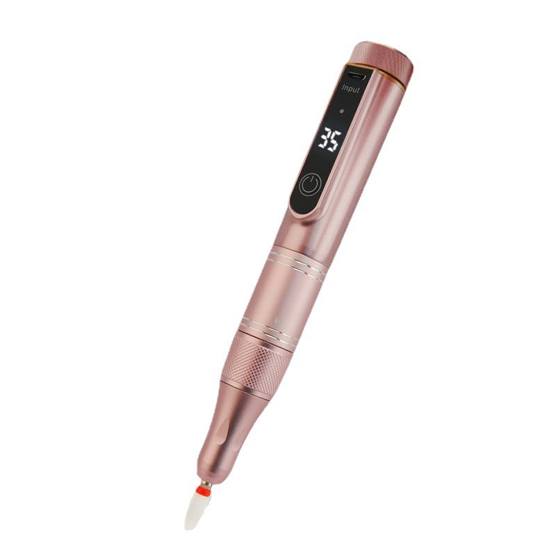 Electric Nail Sander Polisher - USB Rechargeable Dead Skin Remover, Pink