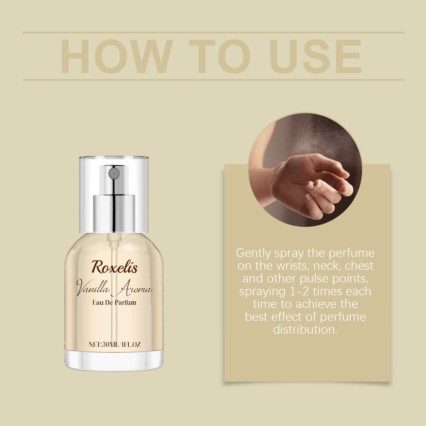Vanilla Eau De Parfum for Women - Warm Vanilla Caramel & Musk Scent, 30ml