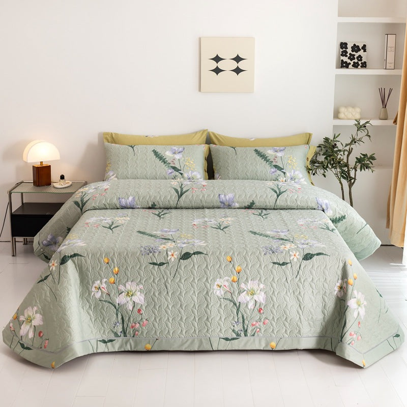 Cotton Quilted Bed Comforter Set - Multiple Sizes & Styles