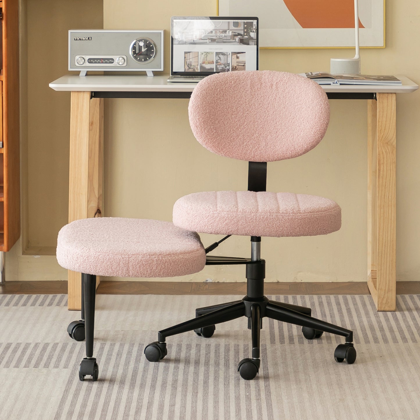 Ergonomic Office Chair with Back Support - Pink Meditation Design