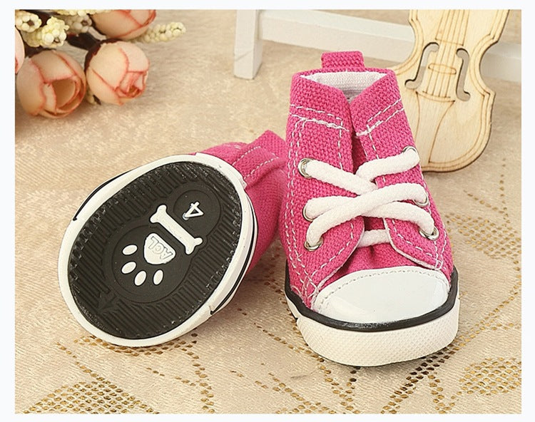 Breathable Denim Pet Shoes - Comfortable Canvas Dog Shoes for All Sizes