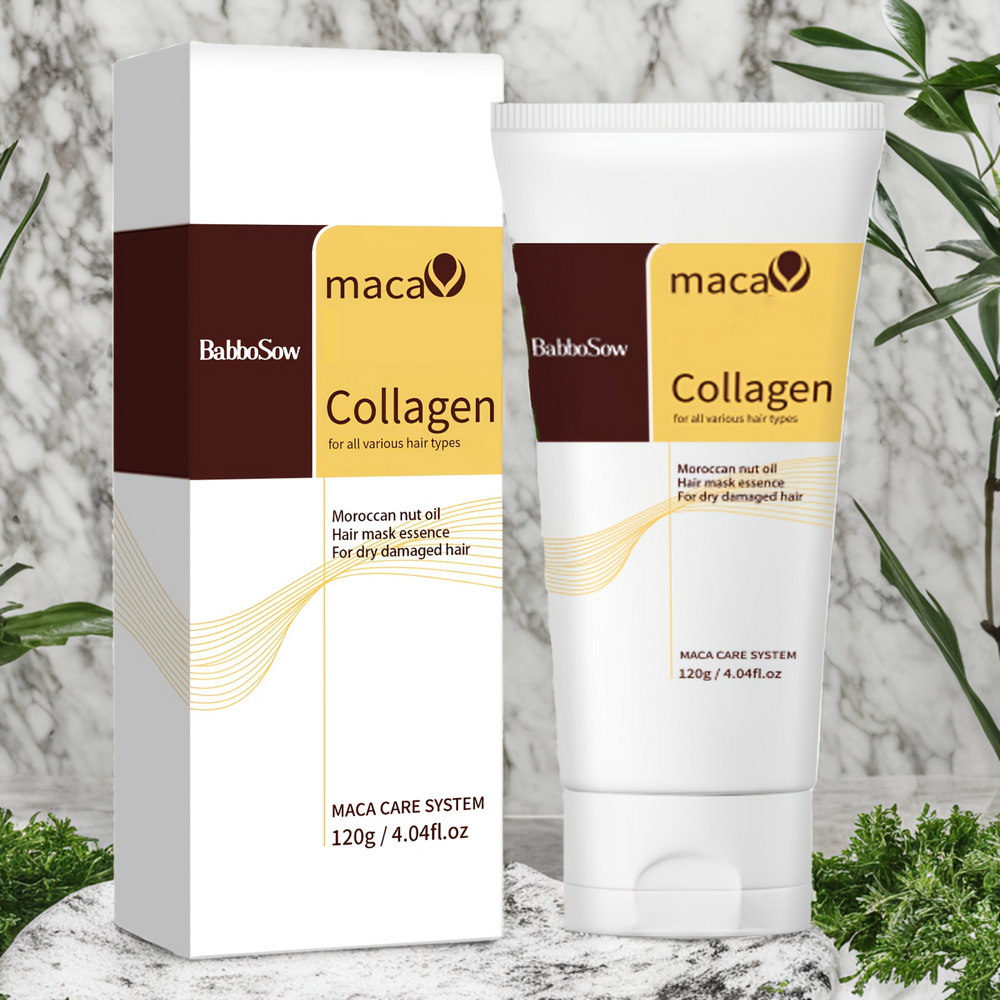 Collagen Deep Repair Hair Mask - 120mL Moisturizing Treatment for Frizz