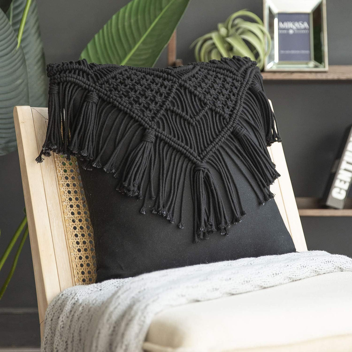 Cotton Rope Woven Tassel Pillow Cover - 45x45 cm Home Decor Cushion