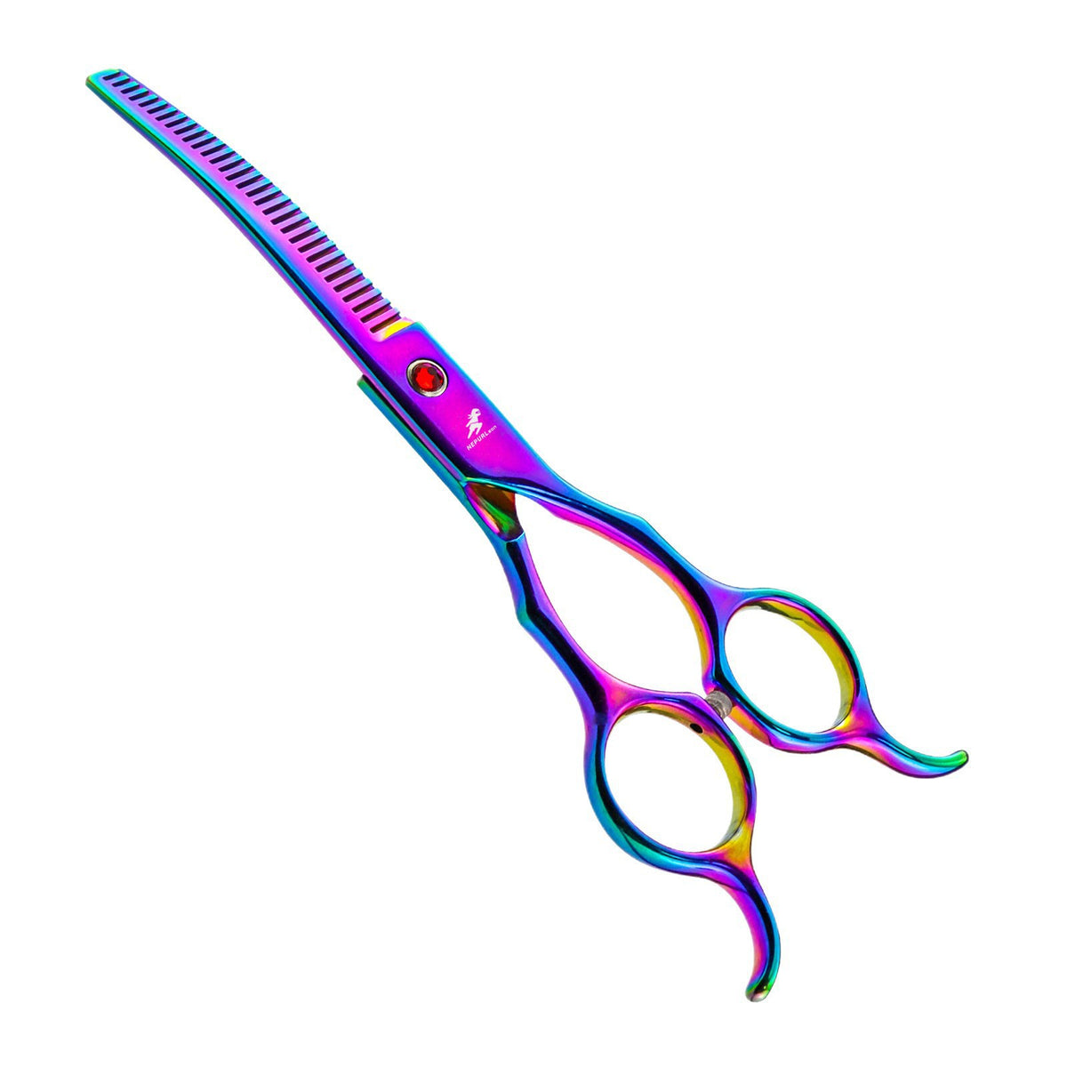 6.5-Inch Colorful Pet Nail & Fur Trimming Scissors - Curved & Durable